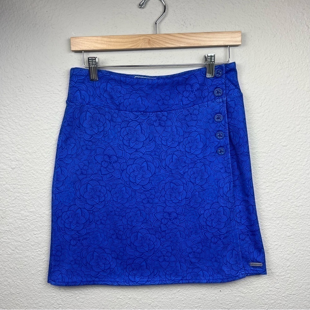 Merrell Opti-Wick UPF 50+ Blue Floral Design Wrap Skirt Sz XS
